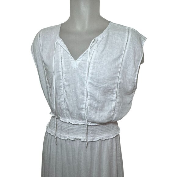 NWT Rails Womens Ashlyn Dress Sz S White Lace Detail Linen Rayon Blend $188 - Picture 3 of 10